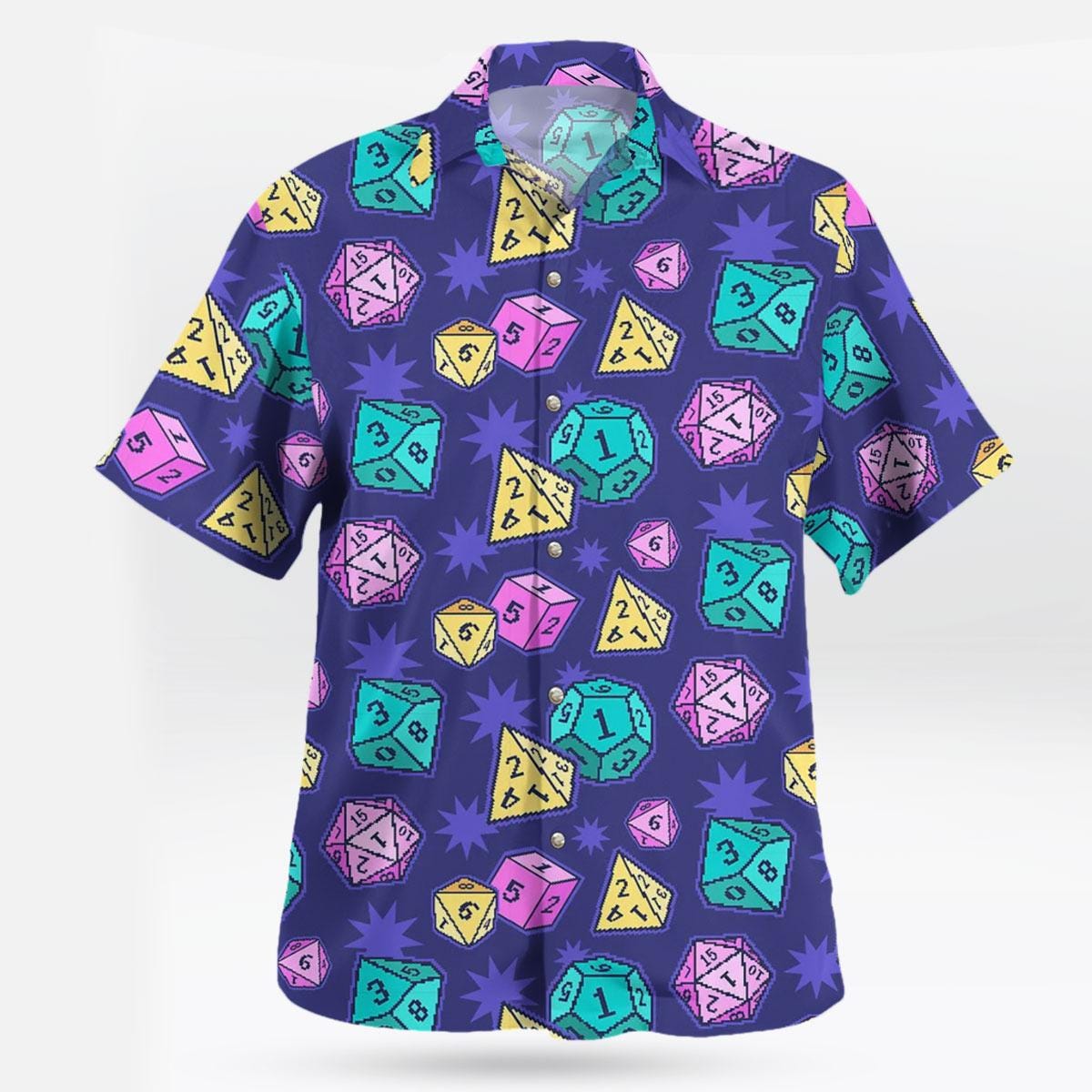 Discover Dungeons And Dragons Button Shirt, Dnd Enthusiast Hawaiian Shirt, Dnd Summer Shirt, Dice Vacation Shirt, Gift For Gamer Tropical Aloha Shirt