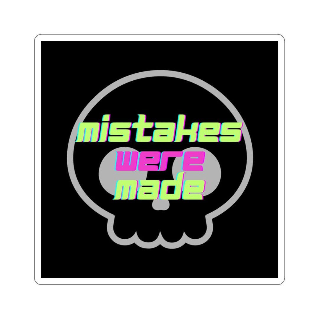 Past Mistake Visualization Sticker Neon Mistakes Were Made Black Kiss-cut Stickers, Vinyl Decals, Laptop ...