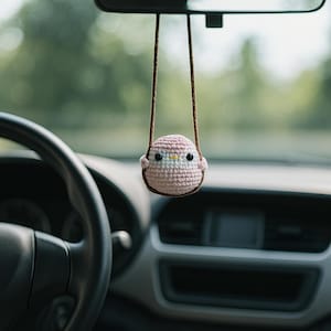 Cute Swinging Penguin Car Mirror Hanging Accessories, Penguin Wearing Headphone Ornaments, Christmas Car Decorations, Cute Gift For Her