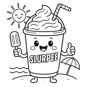 Kids Summer Coloring Book — Cute Summer Snacks & Treats, Instant ...