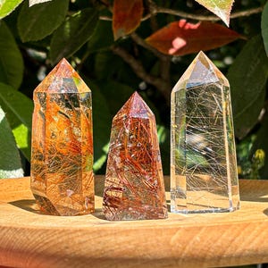 Natural Crystal Rutilated Quartz Tower Ornament