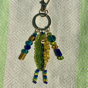 Beaded Fish Keychain Bag Charm