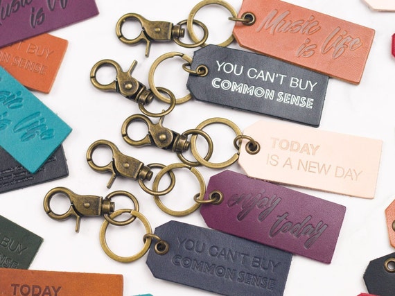 Monogram Gift for Christmas Personalized Initial leather Keyring Personalized Leather key case Personalized leather keychain