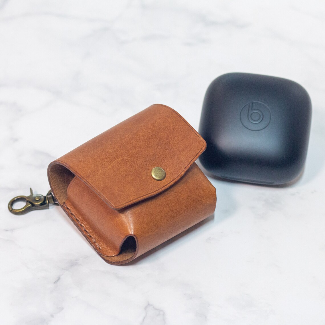 Powerbeats Pro Wireless Earbuds Case Keychain Leather Etsy