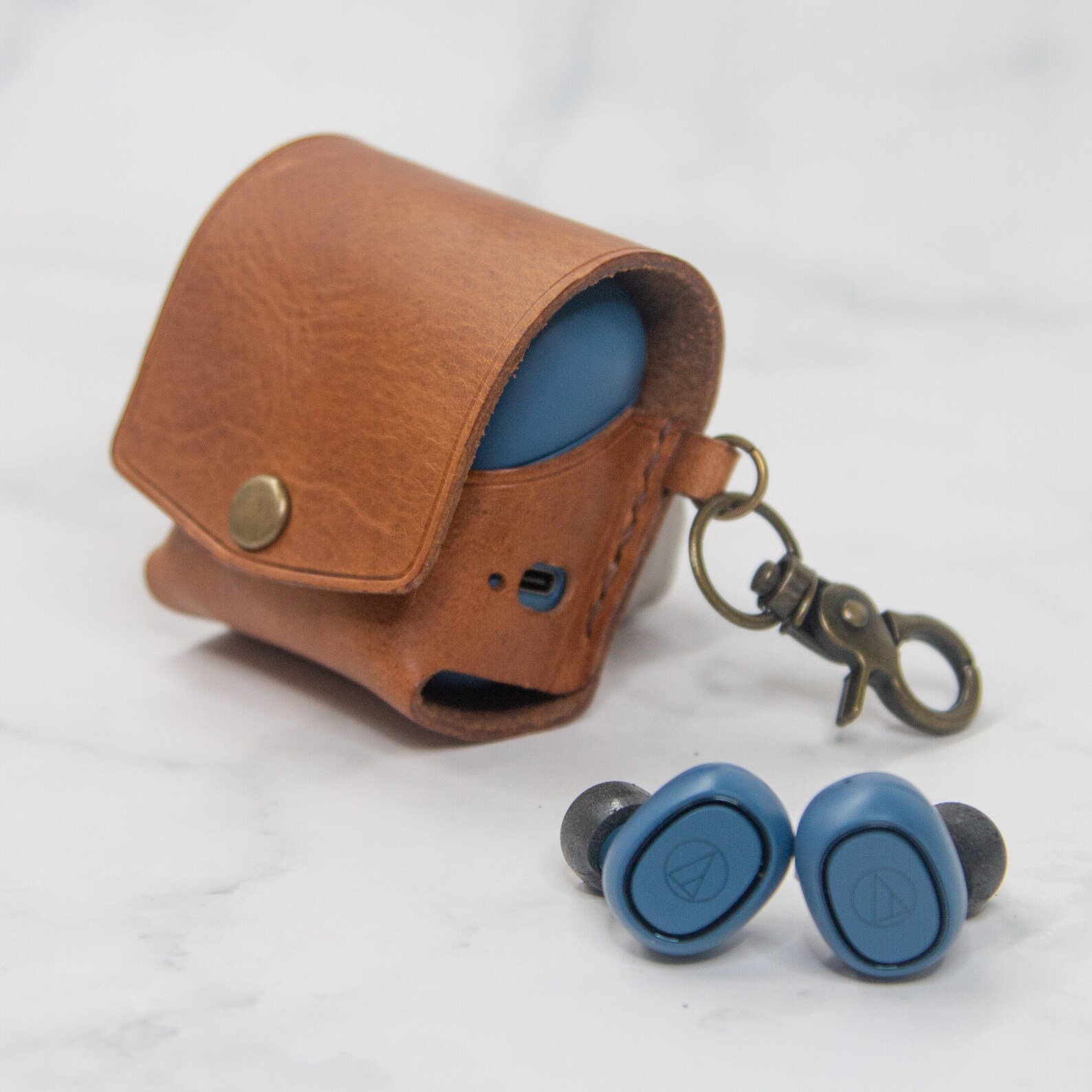 Audio Technica Ck3tw Wireless Earbuds Case Keychain Leather Etsy
