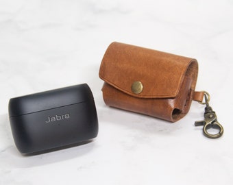 Jabra Elite 85t Wireless Earbuds Case Keychain Leather Personalized Wireless Earphones Case Customize Leather Gift Wireless Headphone