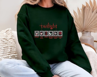 Sweat-shirt et sweat à capuche brodés Twilight, chemise Twilight Saga, pull livresques, chemise Eclipse Breaking Dawn New Moon, chemise Edwward cullen