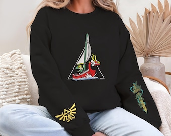 Sweat-shirt et sweat à capuche brodés Legend of Zelda, Breath of the Wild, chemise Gamer Nintendo, chemise Korok, chemise Hylian Crest, cadeau de jeu