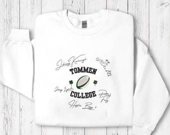 Sweat brodé Boys of Tommen, chemise recto-verso pour fan, sweat-shirt Tommen College, t-shirt Kavanagh 13, cadeau pour amateur de lecture, chemise livresque