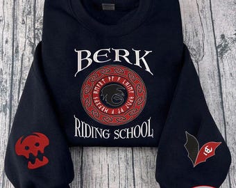 Sudadera con dragón bordado con brillantina, camiseta con consejos para entrenar a tu dragón, camiseta de escuela de equitación, regalo para amantes de HTTYD, regalo para fanáticos