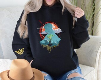 Sweat-shirt et sweat à capuche brodés Legend of Zelda, Breath of the Wild, chemise Gamer Nintendo, chemise Korok, chemise Hylian Crest, cadeau de jeu