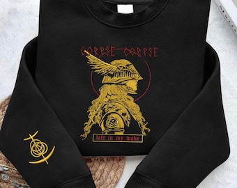 Sweat-shirt brodé bague elden, merch bague aîné, chemise sans jeune fille, bague âmes sombres, cadeau petit ami joueur, cadeau jeu