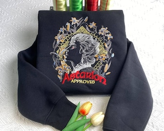 Sweat à capuche brodé symbole d'Astarion, sweat à capuche Baldur's Gale 3, pull à capuche tatouage Astarion, produits dérivés bg3, cadeau pour gamer