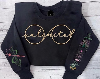 Sweat lunettes d'Elphaba illimité, pull rose et vert pour comédie musicale théâtre, manche à balai de chemise le magicien d'Oz, chemises du magicien d'Oz