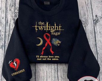 Twilight Embroidered Sweatshirt, Bookish Crewneck, Vampire Aesthetic, New Moon Eclipse Breaking Dawn Gift, Book Cover shirt, Bookish love