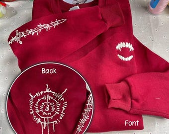 Sweat à capuche brodé symbole d'Astarion, sweat à capuche Baldur's Gale 3, pull à capuche tatouage Astarion, produits dérivés bg3, cadeau pour gamer