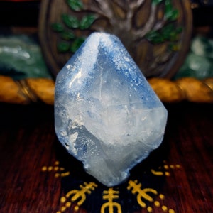 Large Vibrant Blue Dumortierite in Terminated Quartz Display Specimen