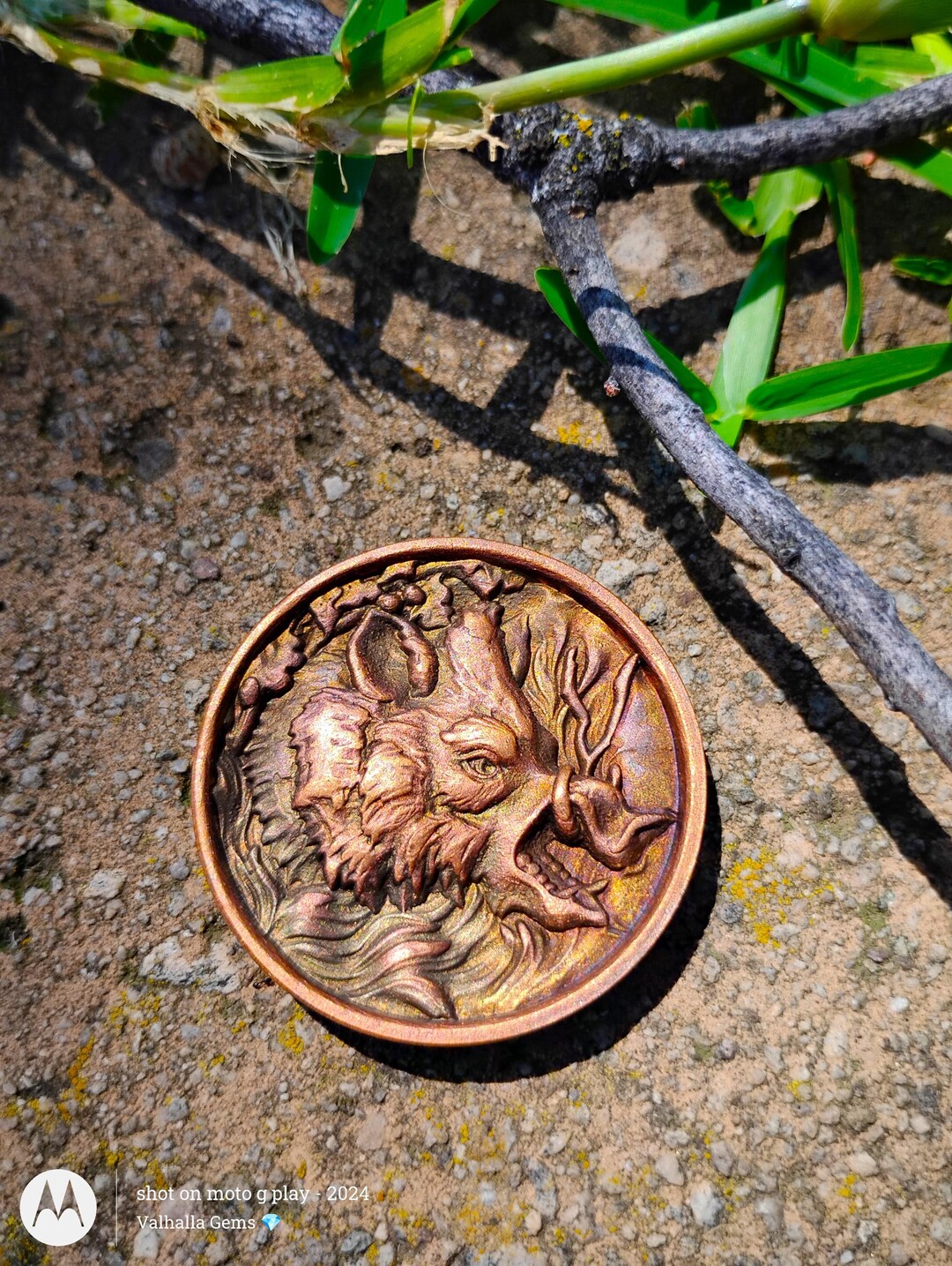 Gorgeous Detailed Carved Swedish Boar Copper Medallion Muonionalusta ...