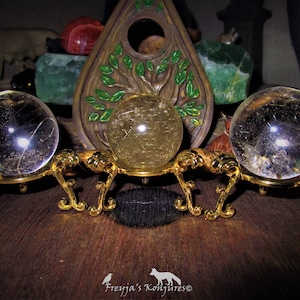 Gold Hair Rutile Quartz Sphere Display Specimen - &quot;Hair of Freyja&quot;