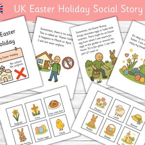 Autism Social Story UK Osterferien, keine Uniform, Routine Änderung, Frühling Visuelle Unterstützung SEN Kinder