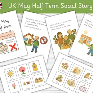 Autisme Social Story Royaume-Uni Demi-session de mai, pas d'uniforme, changement de routine, soutien visuel de printemps SEN Kids