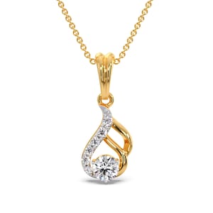 Pingente Onda em Prata de Lei com Banho de Ouro 18K e Zircônia Cúbica, um Presente Elegante para Ela