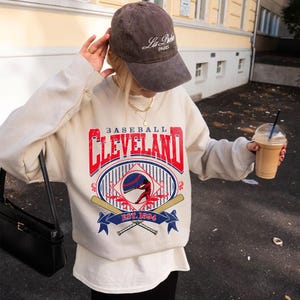 Vintage Cleveland Baseball Sweatshirt,Cleveland Baseball T-Shirt,Baseball Sports Fan Tee,Sweat-Aldult-Youth Tshirt,Baseball Hoodie