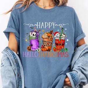 Happy Hallothanksmas Png, Halloween Png, Thanksgiving Png, Christmas Png, Hallothanksmas Png, Christmas Characters Png, Trendy Christmas Png