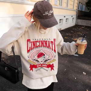 Vintage Cincinnati Baseball Sweatshirt,Cincinnati Baseball T-Shirt,Baseball Sports Fan Tee,Sweat-Aldult-Youth Tshirt,Baseball Hoodie