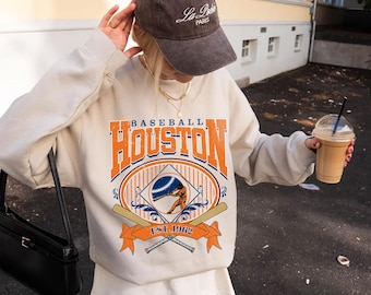 Vintage Houston Baseball Sweatshirt,Houston Baseball T-Shirt,Baseball Sports Fan Tee,Sweat-Aldult-Youth Tshirt,Baseball Hoodie