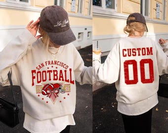 Personalized San Francisco Football Shirt,San Francisco Custom Name&Number,Game Day for Football Fan,Sweatshirt-Hoodie-Aldult-Youthshirt H1