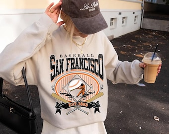 Sudadera vintage de béisbol de San Francisco, camiseta de béisbol de San Francisco, camiseta para fanáticos del béisbol, sudadera para adultos y jóvenes, sudadera con capucha de béisbol