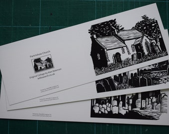 Set of Three Greetings cards. South Wales churches