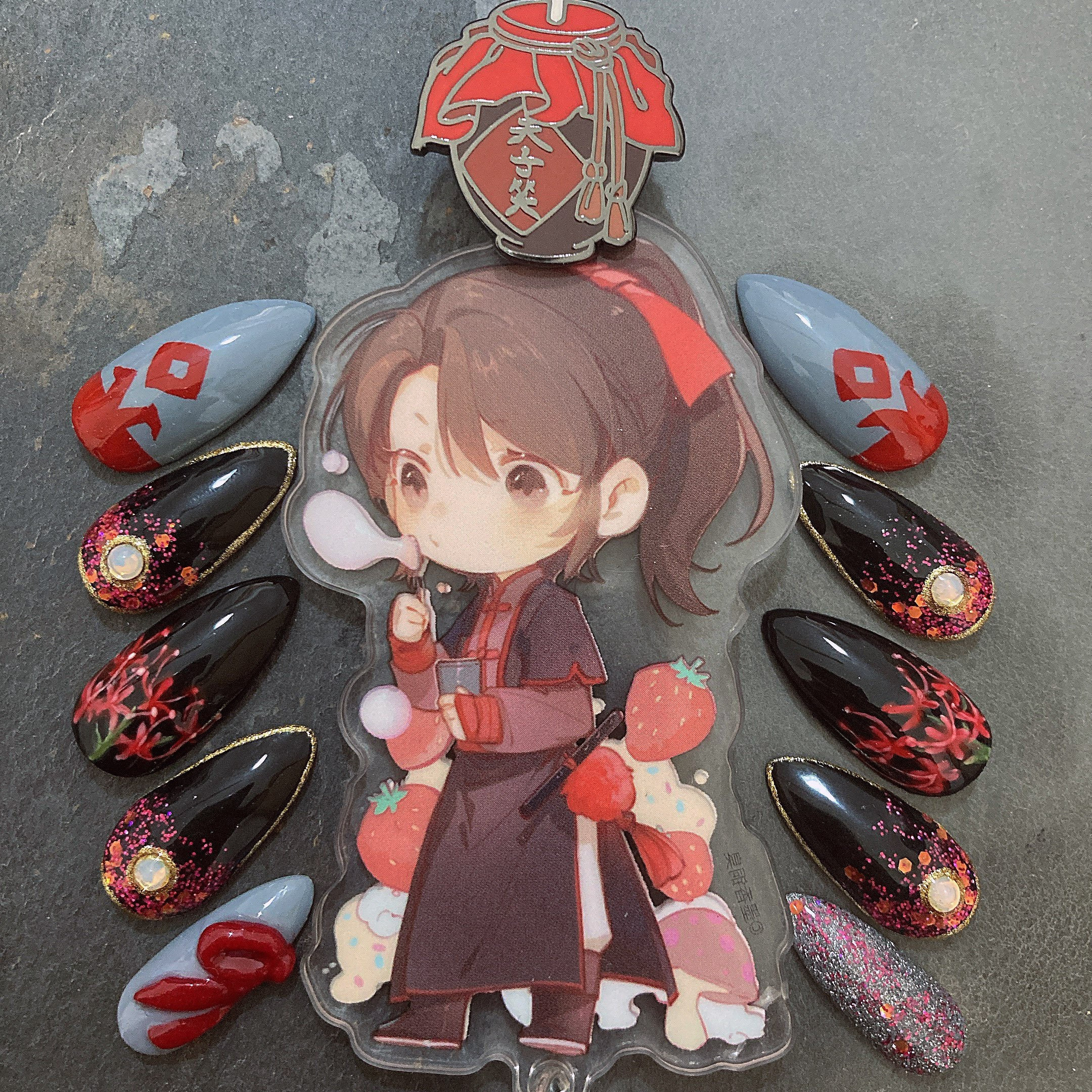 MDZS Inspired Custom Press on Nails -wei Wuxian Version- Ita Nails
