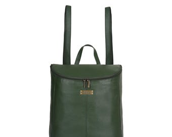 L. CREDI Italian Leather Backpack - Navy Blue Full Grain  display picture 2