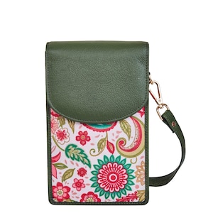 Sishka Women’s Butterfly Cell Phone Crossbody Wallet – Hand Crafted Nylon Fabric Leather Sling & Shoulder Purse, Everyday Ladies Bags