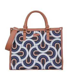 Sishka Hand Crafted Printed Fabric Laptop Bag – Stylish Women’s Shoulder Satchel for Work, Business Travel & Daily Essentials