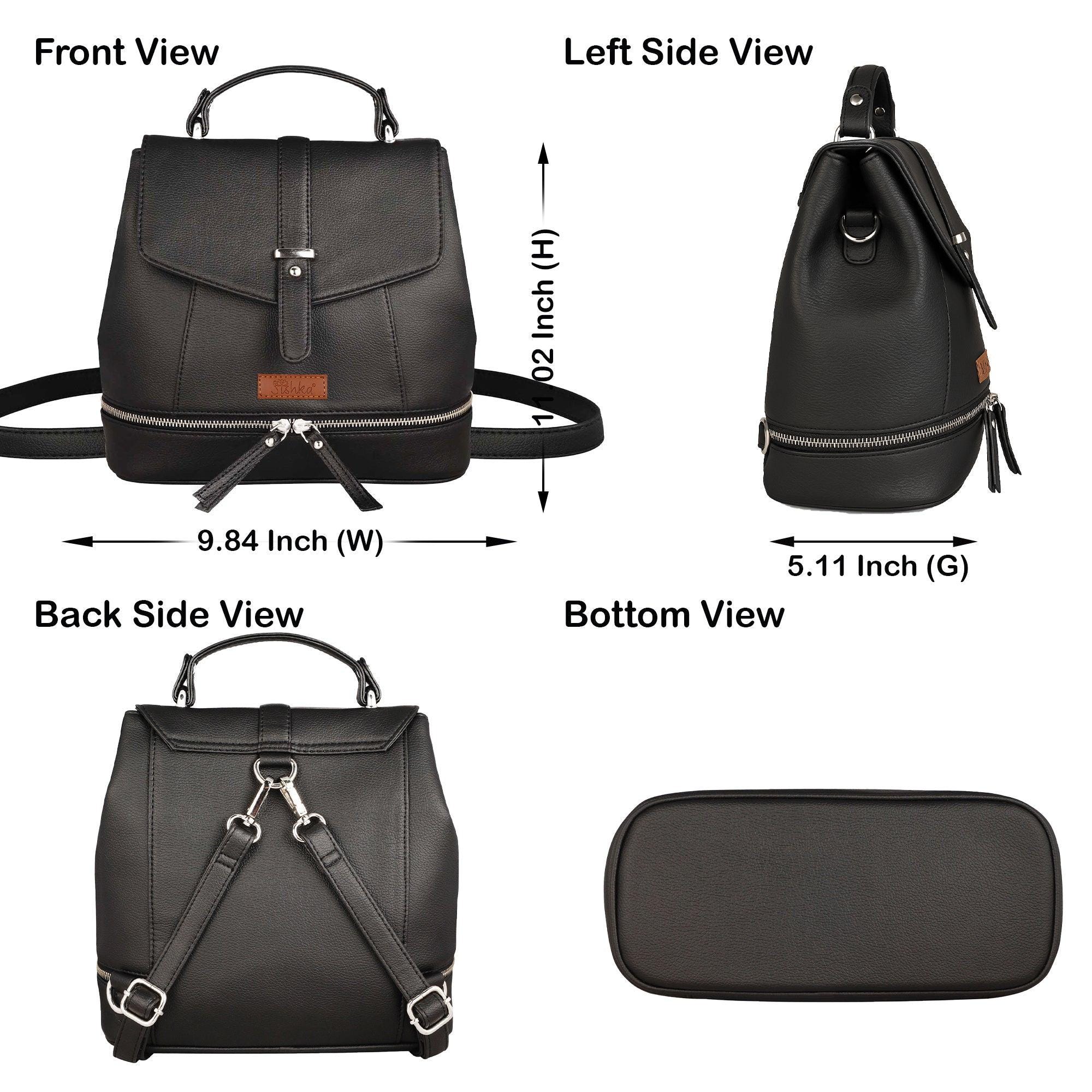 Vegan Leather Backpack: Convertible Shoulder Bag, Travel 