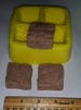 Mini Brownies Soap & Candle Mold - 4 cavities 