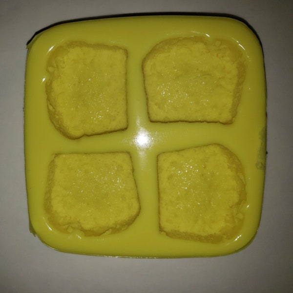 Small Bread Loaf Slice Soap & Candle Mold 4 cavities