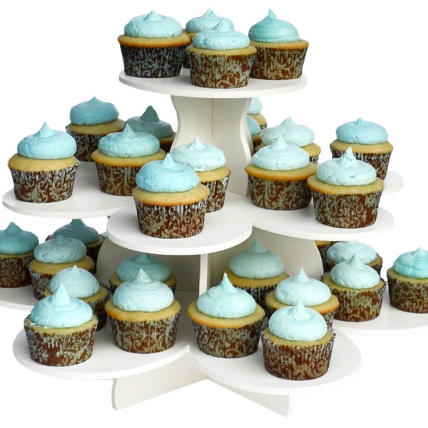 3 Tier Flower Cupcake Tower Stand | Holds 38-48 Cupcakes | Perfect for Weddings Cupcakes | Birthdays Cupcakes | Holiday Dessert or any Event