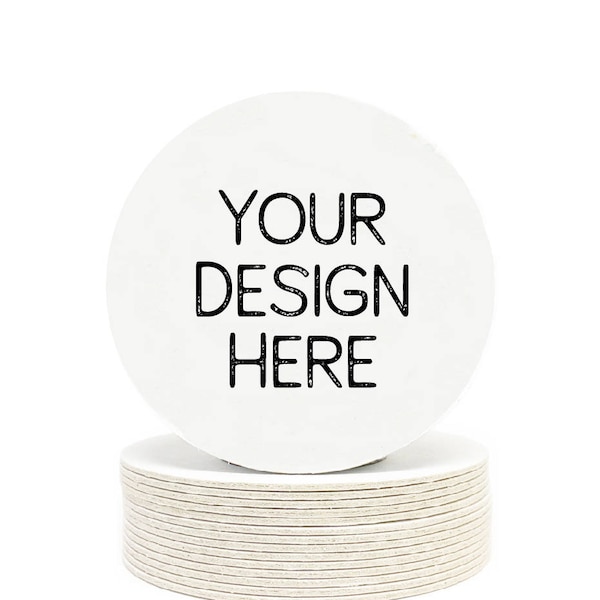 Custom Design Heavyweight 4" Round Paper Coasters - Personalized coasters for the Office, Weddings, Engagement Party, Showers, and more