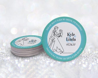 Don't Take My Drink, I'm Dancing Wedding Coasters | Custom Drink Topper | Wedding Decor | Custom Drink Coasters | Wedding Favors in Bulk