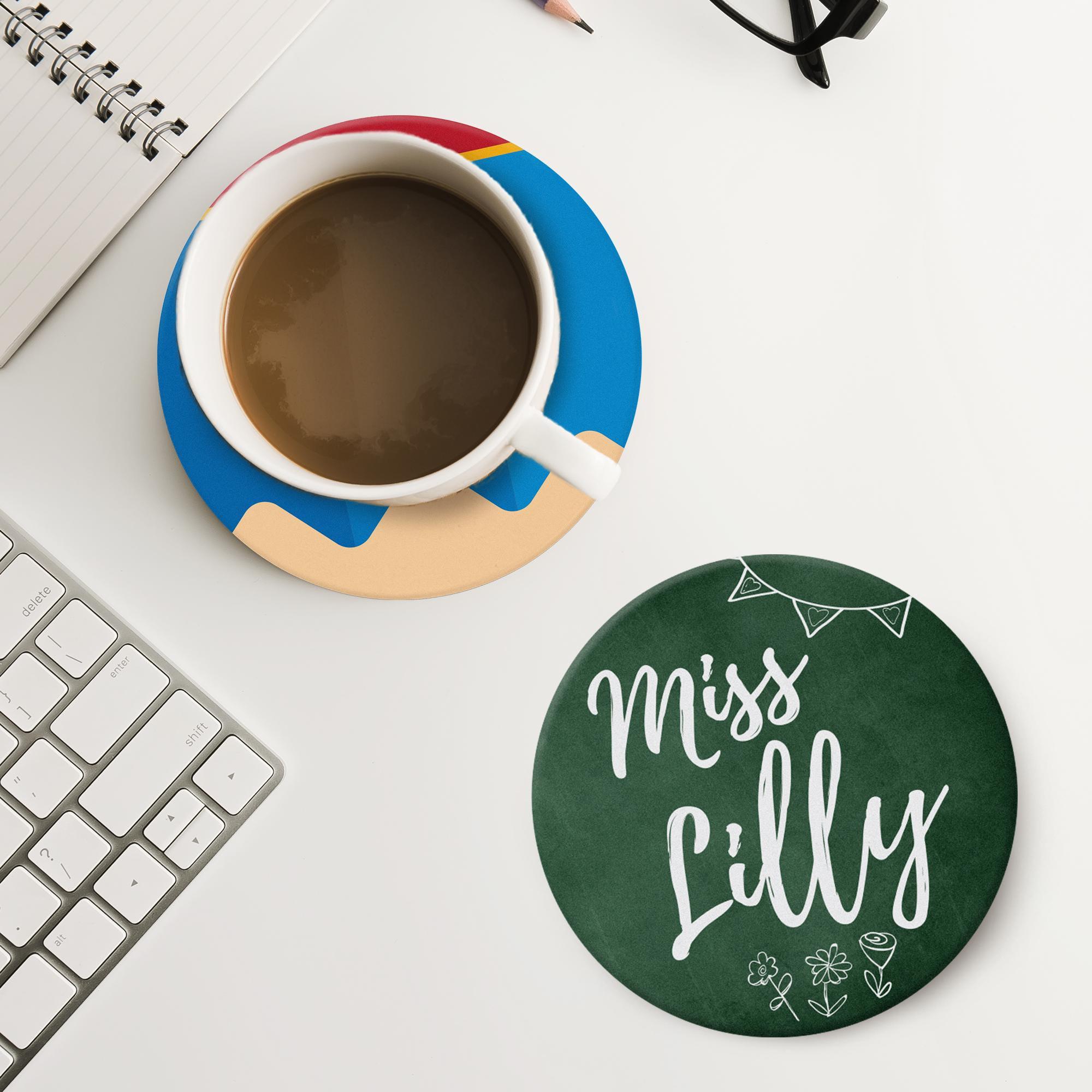 Personalized Teacher Coasters | Custom Name Classroom Gift Set (6 ...