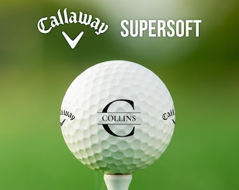Personalisierte Golfbälle mit Monogramm | Callaway Supersoft | Initialen-Design | Geschenk für Golfer, Väter, zum Vatertag, Ruhestand, Weihnachten