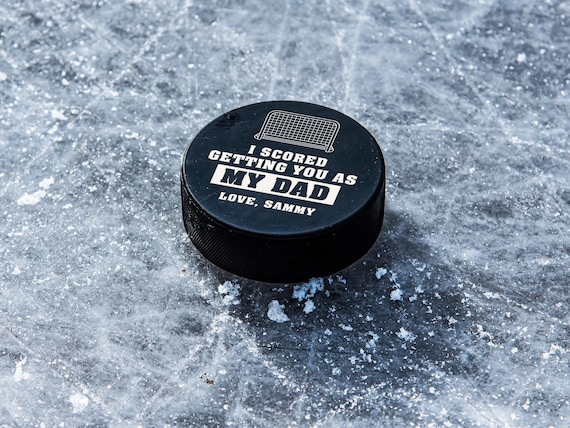 Personalized "I Scored" Father's Day Hockey Puck | Perfect for Dad | Hockey Gift | Christmas Sport Gift | Hockey Player Gift | Best Dad Ever