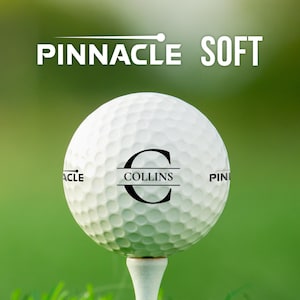 Monogrammed & Personalized Golf Balls | Pinnacle Soft | Initial Design | Gift for Golfer, Dad, Father&#39;s Day, Retirement, Christmas