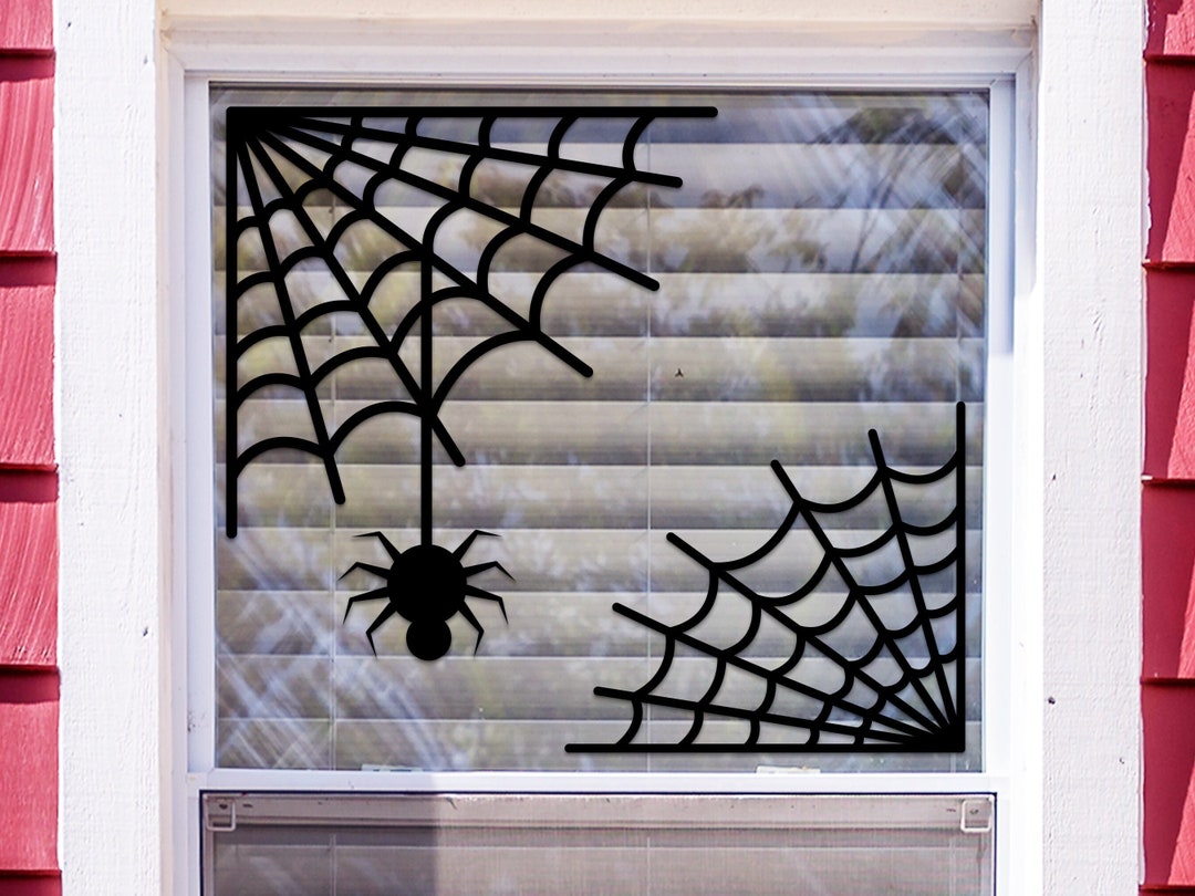 Spider Web Window Sticker Kit | Halloween Decoration | Vinyl Decal ...