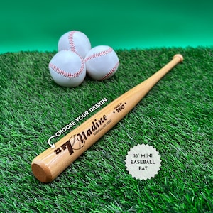 Personalized Mini Baseball Bat, 18" Custom Engraved Mini Bat, Baseball Team Trophy, Coach Gift, Photo Prop