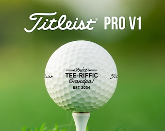 Custom Tee-riffic Grandpa Golf Balls | Grandpa Gift | Perfect for Father's Day, Christmas, Birthday | Titleist Pro V1 | Personalized Golf